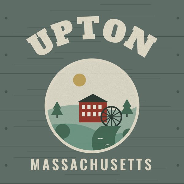 Upton Hometown Wood Sign artwork detail