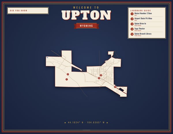 Upton Map Placemat artwork detail