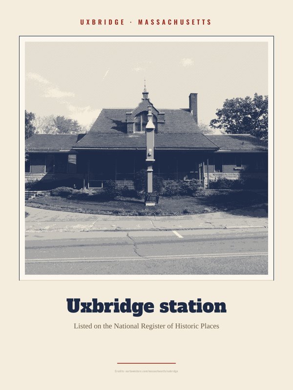 Uxbridge Uxbridge station Landmark Print artwork detail