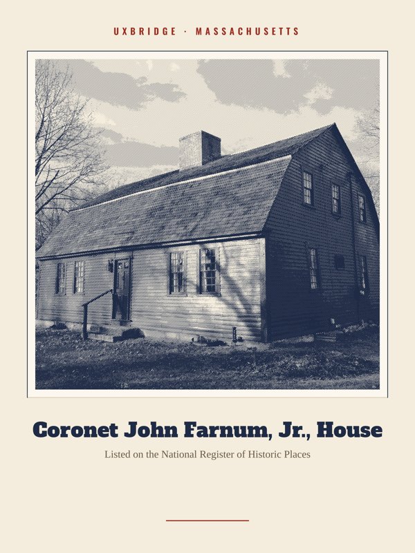 Uxbridge Coronet John Farnum, Jr., House Landmark Print artwork detail