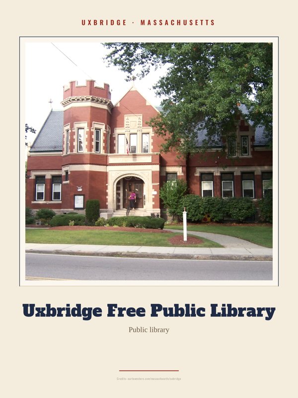 Uxbridge Uxbridge Free Public Library Landmark Print artwork detail