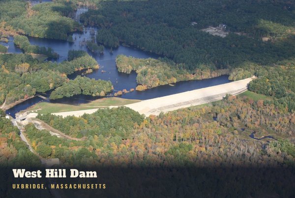 Uxbridge West Hill Dam Postcard artwork detail