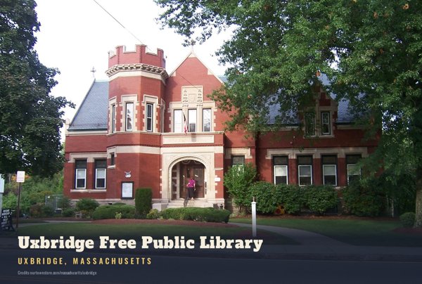 Uxbridge Uxbridge Free Public Library Postcard artwork detail