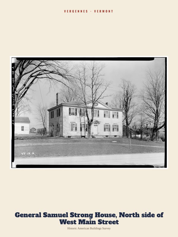 Vergennes General Samuel Strong House, North side of West Main Street Archive Print artwork detail