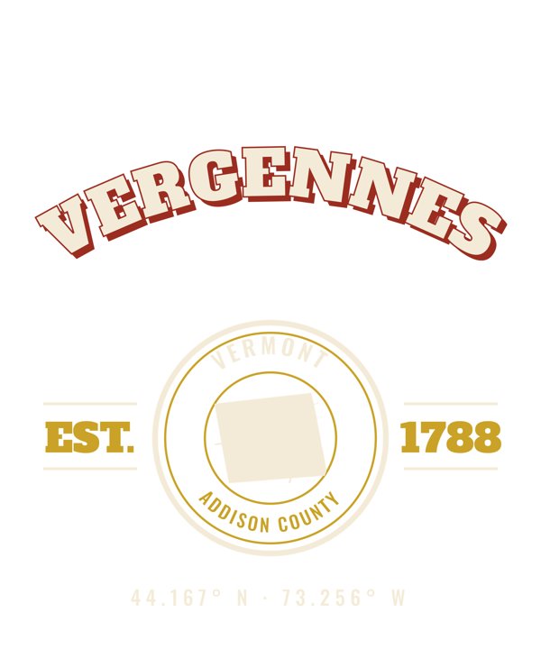 Vergennes Varsity Crewneck artwork detail