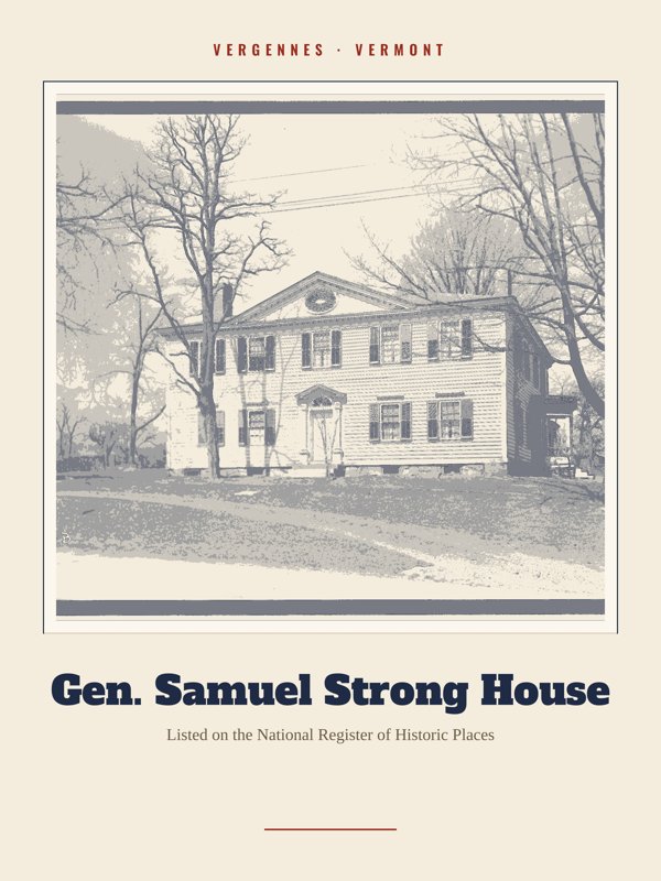 Vergennes Gen. Samuel Strong House Landmark Print artwork detail