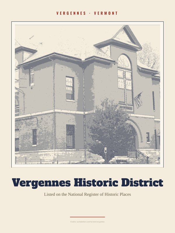 Vergennes Vergennes Historic District Landmark Print artwork detail