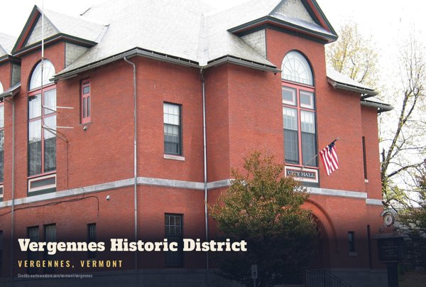 Vergennes Vergennes Historic District Postcard artwork detail