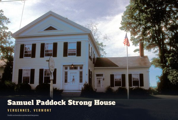 Vergennes Samuel Paddock Strong House Postcard artwork detail