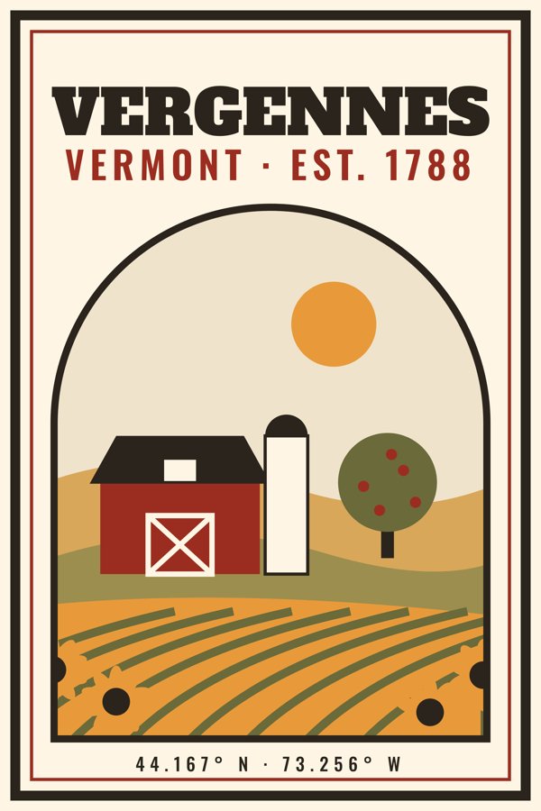 Vergennes Garden Flag artwork detail