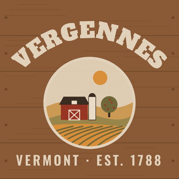 Vergennes Hometown Wood Sign artwork detail