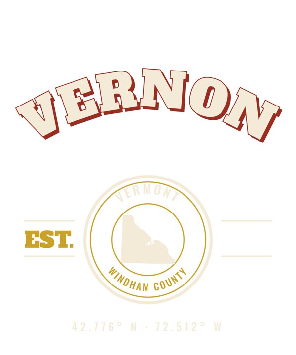 Vernon Varsity Crewneck artwork detail