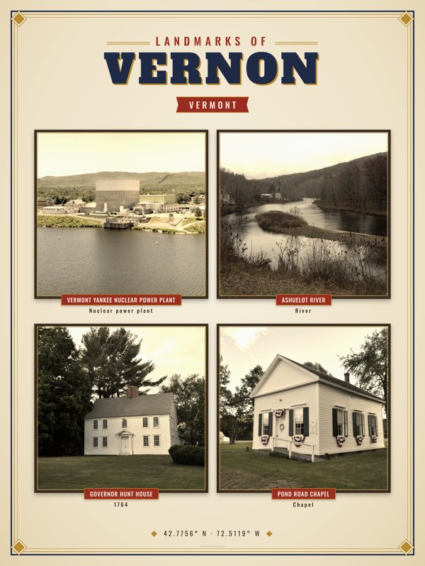 Vernon Landmarks Photo Poster artwork detail