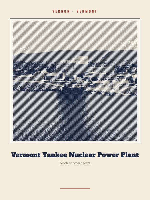 Vernon Vermont Yankee Nuclear Power Plant Landmark Print artwork detail