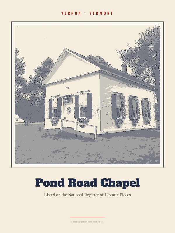 Vernon Pond Road Chapel Landmark Print artwork detail