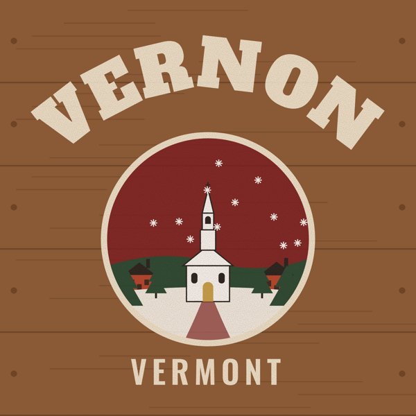 Vernon Hometown Wood Sign artwork detail