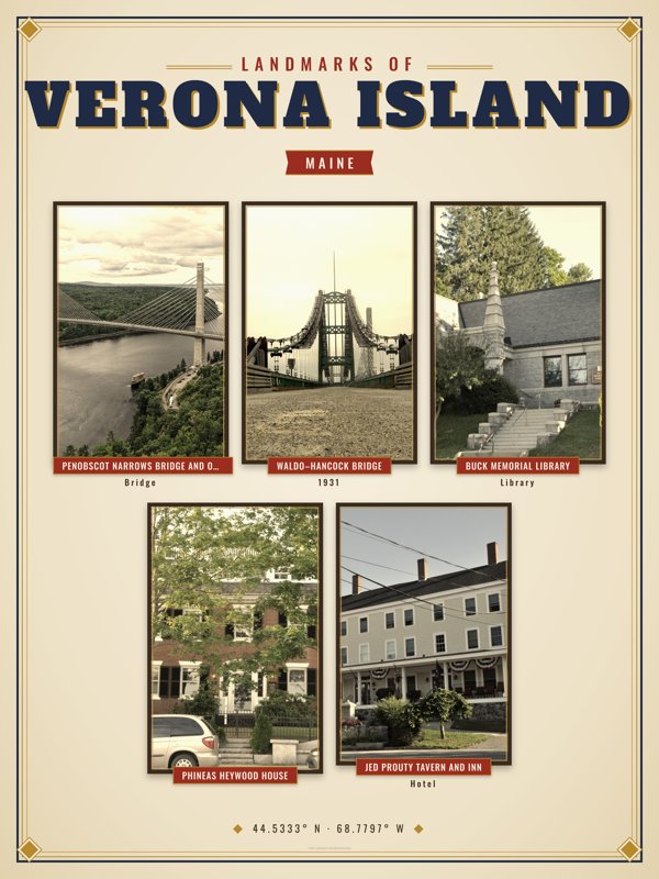 Verona Island Landmarks Photo Poster artwork detail