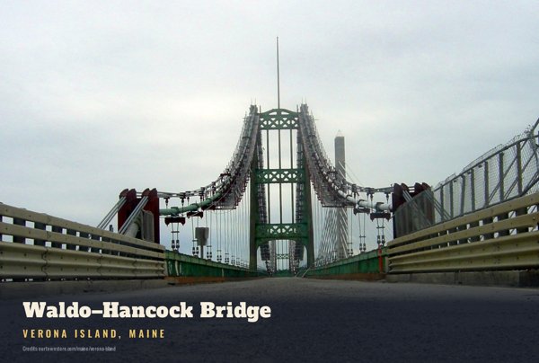 Verona Island Waldo–Hancock Bridge Postcard artwork detail