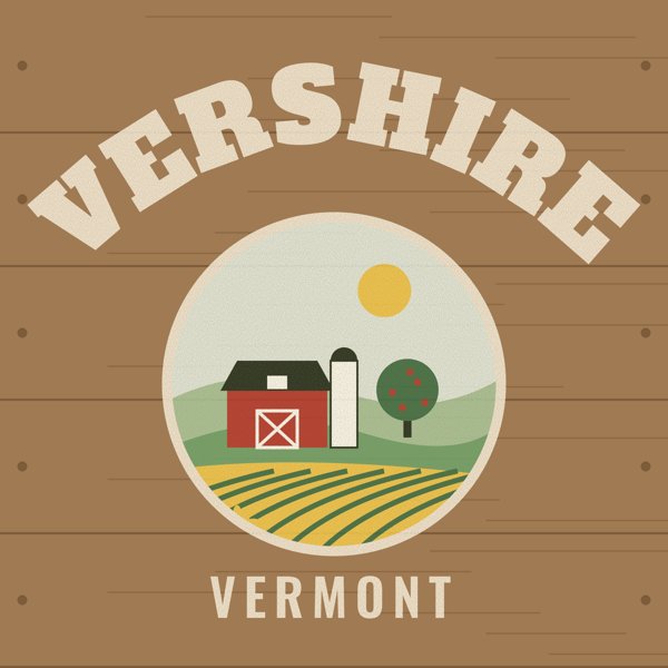 Vershire Hometown Wood Sign artwork detail
