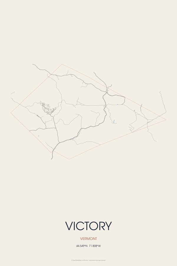 Victory Street Map Poster · Linen artwork detail