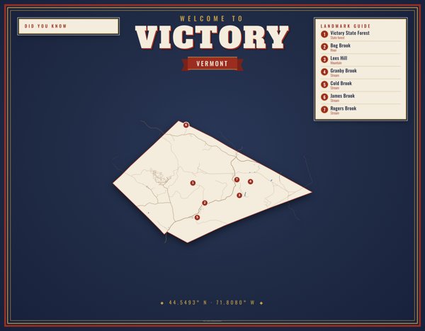 Victory Map Placemat artwork detail