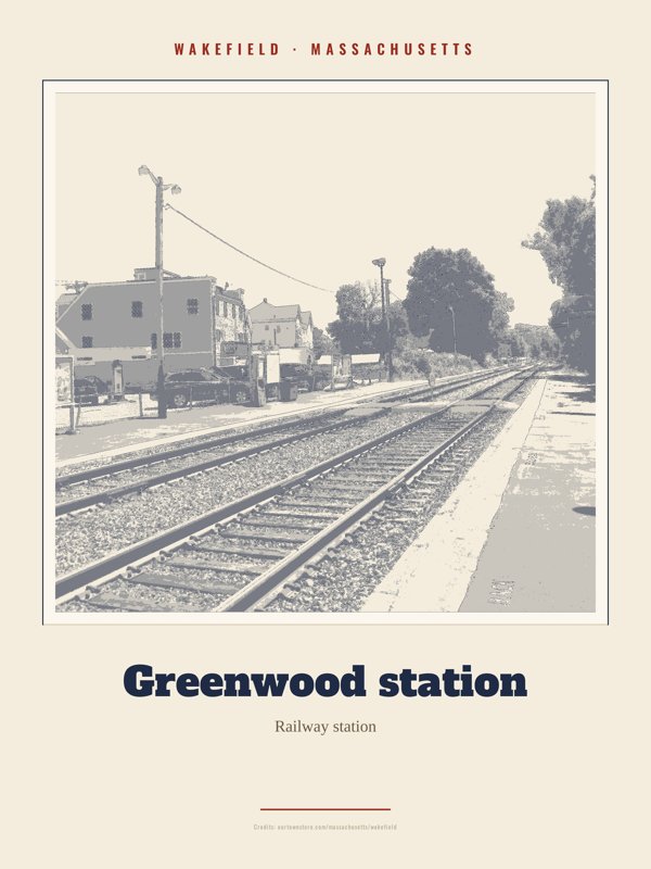 Wakefield Greenwood station Landmark Print artwork detail