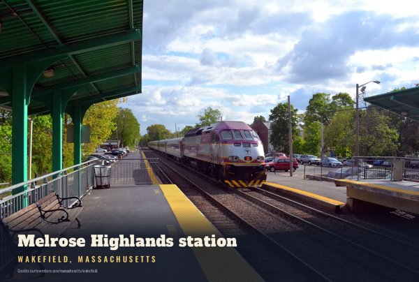 Wakefield Melrose Highlands station Postcard artwork detail