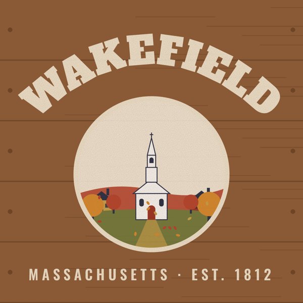 Wakefield Hometown Wood Sign artwork detail