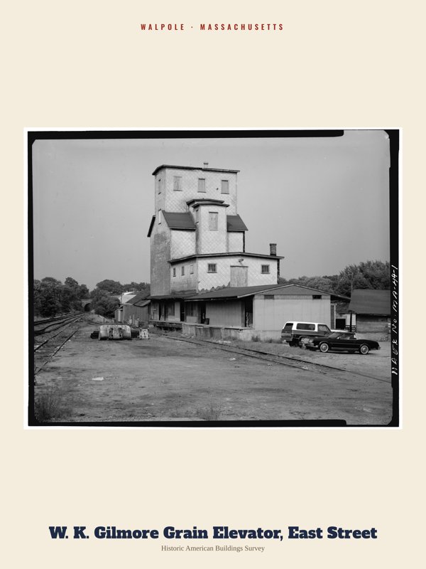 Walpole W. K. Gilmore Grain Elevator, East Street Archive Print artwork detail