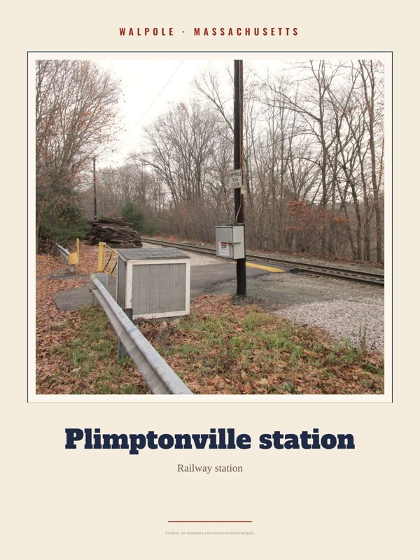 Walpole Plimptonville station Landmark Print artwork detail