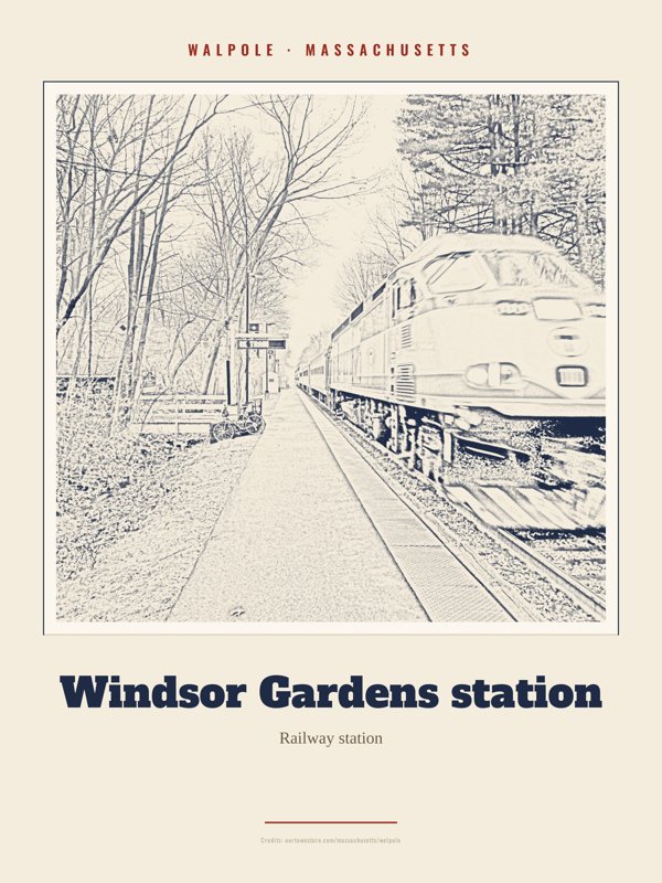 Walpole Windsor Gardens station Landmark Print artwork detail