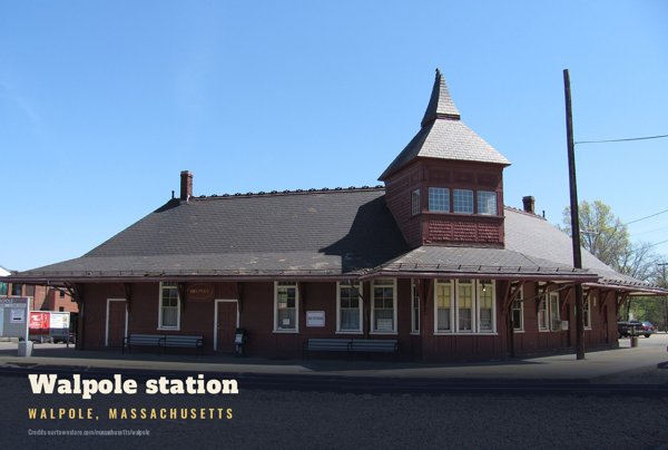 Walpole Walpole station Postcard artwork detail