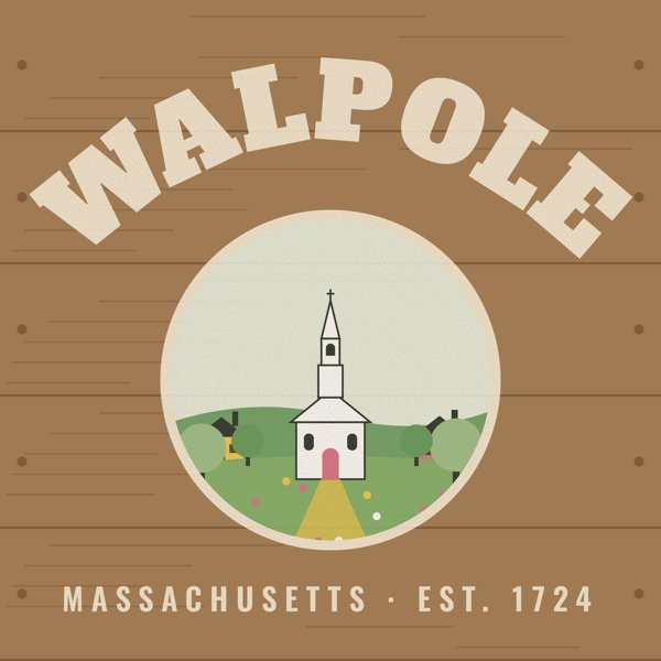 Walpole Hometown Wood Sign artwork detail