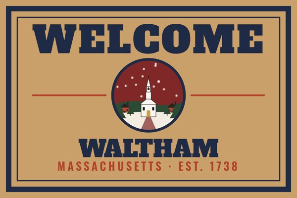 Waltham Welcome Doormat artwork detail