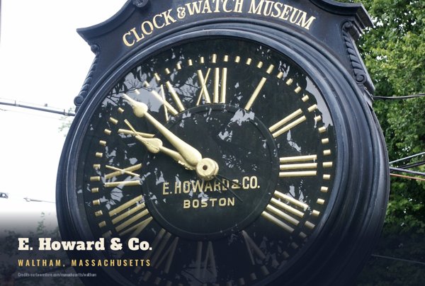 Waltham E. Howard & Co. Postcard artwork detail