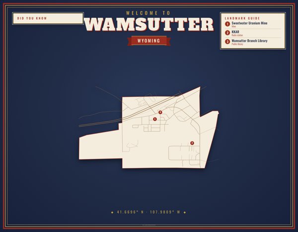 Wamsutter Map Placemat artwork detail