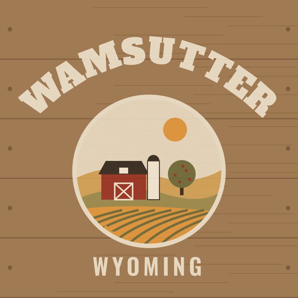 Wamsutter Hometown Wood Sign artwork detail