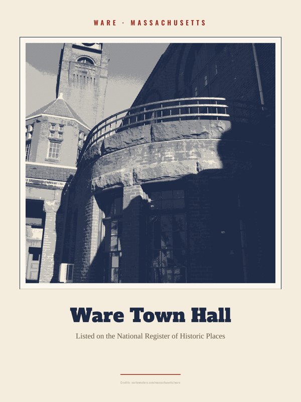 Ware Ware Town Hall Landmark Print artwork detail