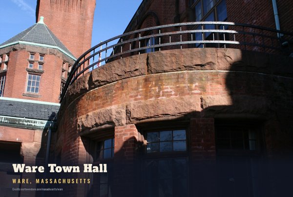 Ware Ware Town Hall Postcard artwork detail