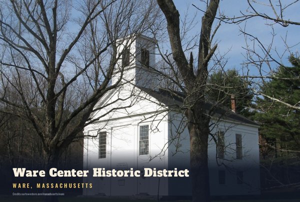 Ware Ware Center Historic District Postcard artwork detail