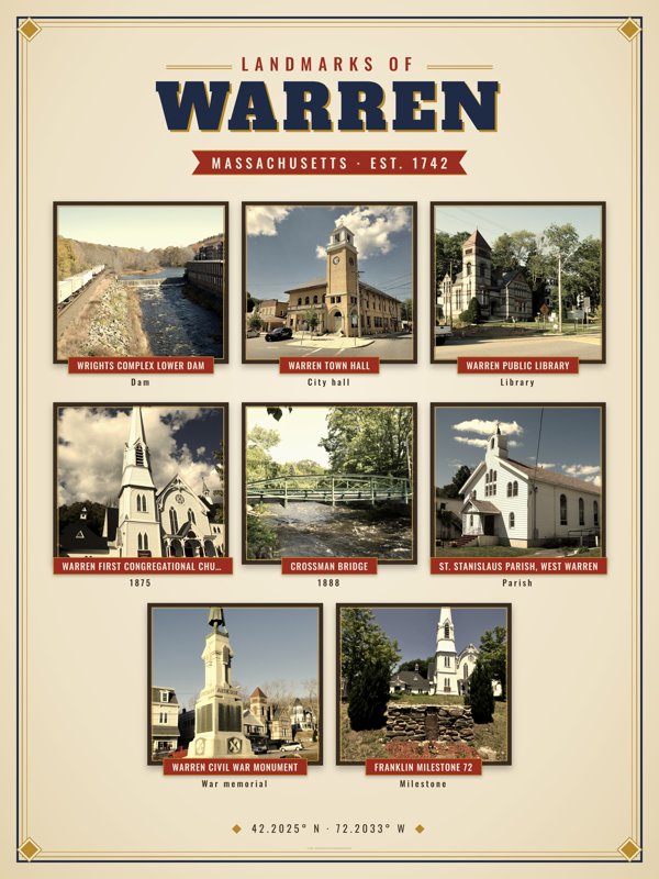 Warren Landmarks Photo Poster artwork detail