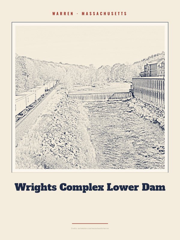 Warren Wrights Complex Lower Dam Landmark Print artwork detail