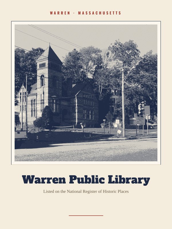 Warren Warren Public Library Landmark Print artwork detail
