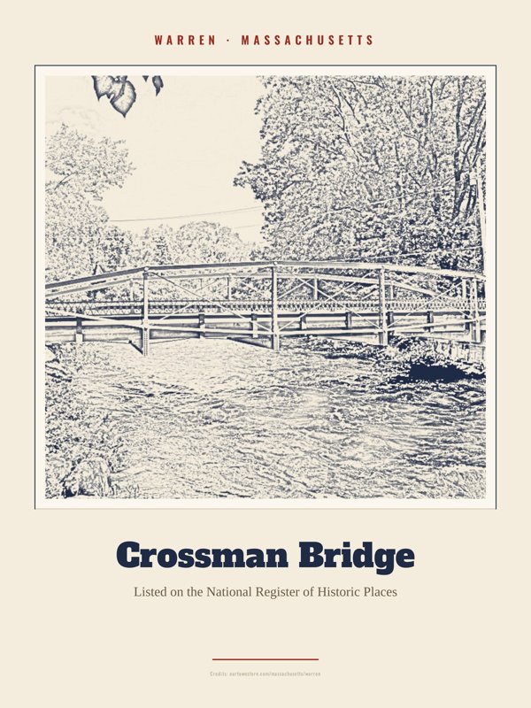 Warren Crossman Bridge Landmark Print artwork detail