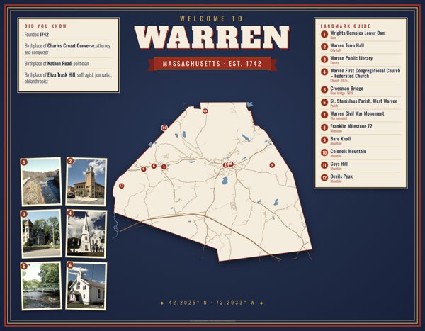 Warren Map Placemat artwork detail