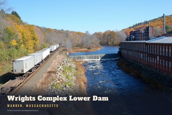 Warren Wrights Complex Lower Dam Postcard artwork detail