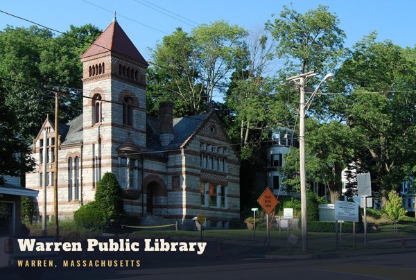 Warren Warren Public Library Postcard artwork detail