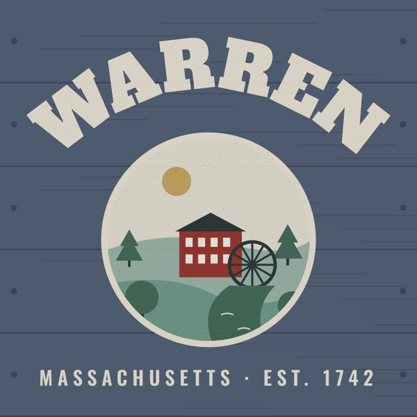 Warren Hometown Wood Sign artwork detail