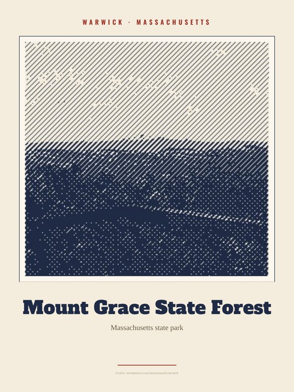 Warwick Mount Grace State Forest Landmark Print artwork detail