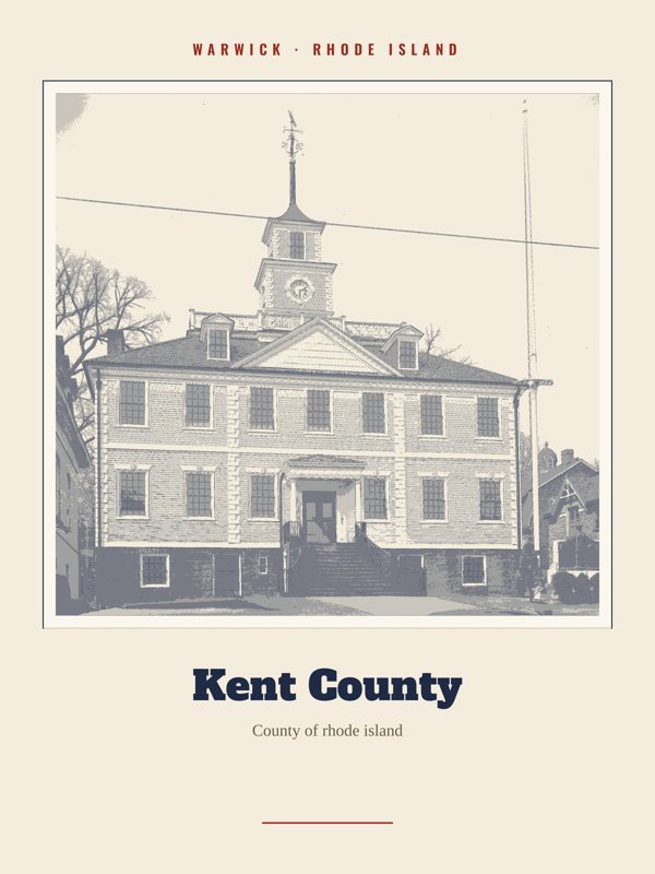 Warwick Kent County Landmark Print artwork detail